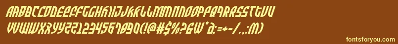 Zoneriderital Font – Yellow Fonts on Brown Background