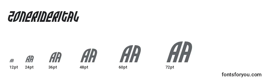 Zoneriderital Font Sizes
