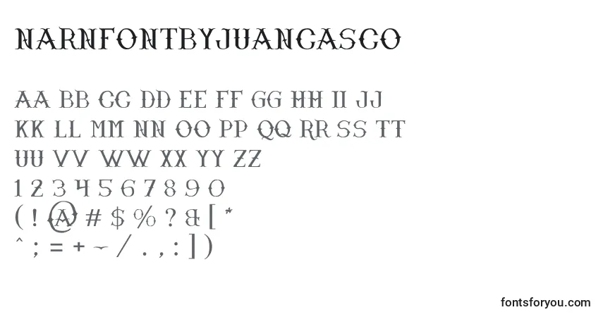 Schriftart NarnfontByJuanCasco – Alphabet, Zahlen, spezielle Symbole
