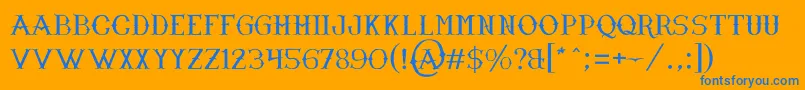 フォントNarnfontByJuanCasco – オレンジの背景に青い文字
