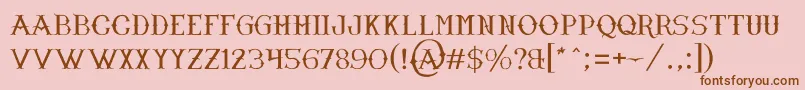 NarnfontByJuanCasco-Schriftart – Braune Schriften auf rosa Hintergrund