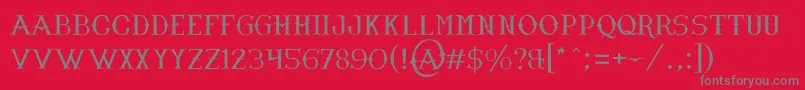 フォントNarnfontByJuanCasco – 赤い背景に灰色の文字