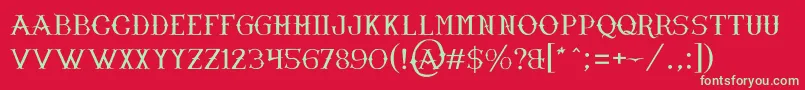NarnfontByJuanCasco Font – Green Fonts on Red Background
