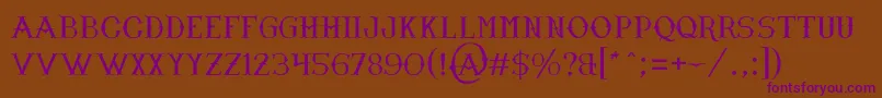 NarnfontByJuanCasco-Schriftart – Violette Schriften auf braunem Hintergrund