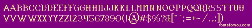 Czcionka NarnfontByJuanCasco – żółte czcionki na fioletowym tle