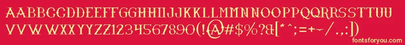 NarnfontByJuanCasco Font – Yellow Fonts on Red Background