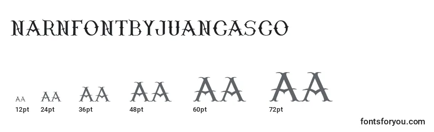 Размеры шрифта NarnfontByJuanCasco
