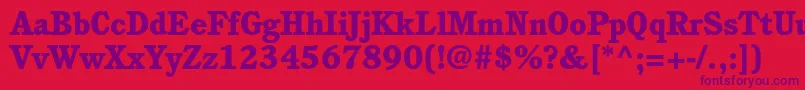 CushingstdHeavy Font – Purple Fonts on Red Background