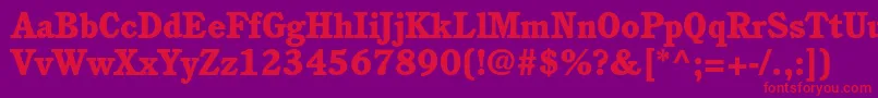 CushingstdHeavy Font – Red Fonts on Purple Background