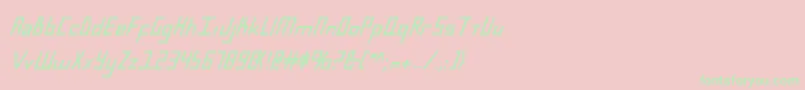 BlueJulyBoldCondensed Font – Green Fonts on Pink Background