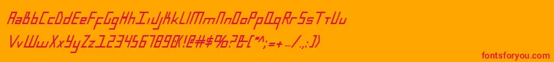 フォントBlueJulyBoldCondensed – オレンジの背景に赤い文字