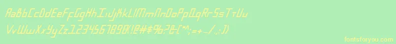 BlueJulyBoldCondensed Font – Yellow Fonts on Green Background