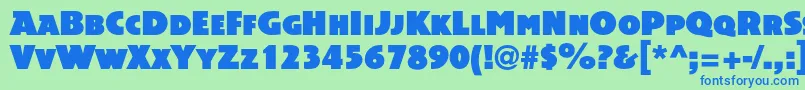 Acsiomanextc Font – Blue Fonts on Green Background