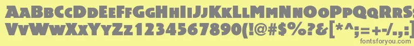 Acsiomanextc Font – Gray Fonts on Yellow Background