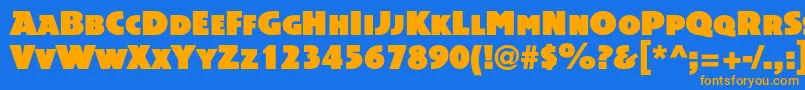 Acsiomanextc Font – Orange Fonts on Blue Background