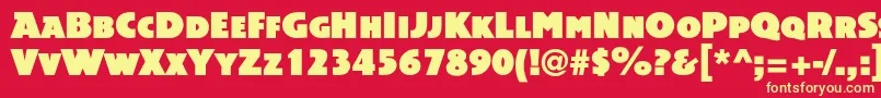 Acsiomanextc Font – Yellow Fonts on Red Background