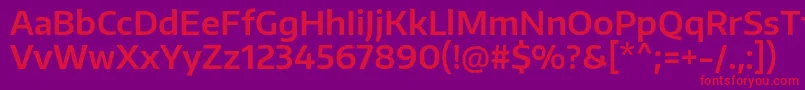 EncodesansSemibold Font – Red Fonts on Purple Background
