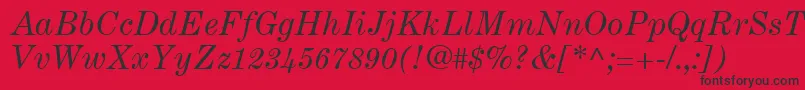 CenturyExpandedLtItalic Font – Black Fonts on Red Background