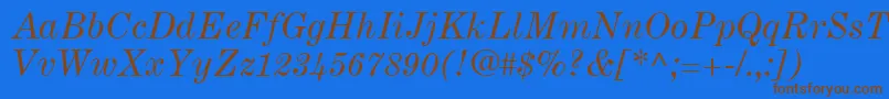 CenturyExpandedLtItalic Font – Brown Fonts on Blue Background