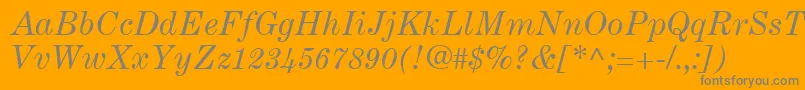 CenturyExpandedLtItalic Font – Gray Fonts on Orange Background