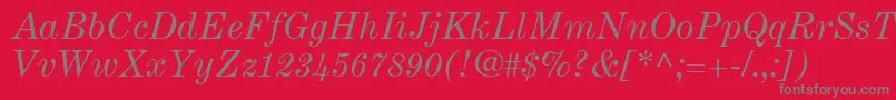 CenturyExpandedLtItalic Font – Gray Fonts on Red Background