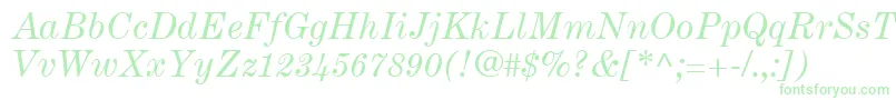 CenturyExpandedLtItalic Font – Green Fonts on White Background