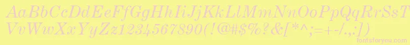 CenturyExpandedLtItalic Font – Pink Fonts on Yellow Background