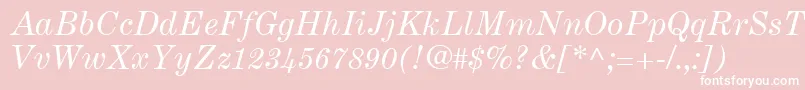 フォントCenturyExpandedLtItalic – ピンクの背景に白い文字