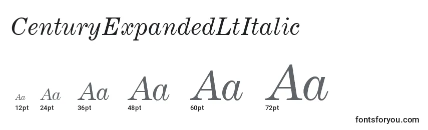 CenturyExpandedLtItalic Font Sizes