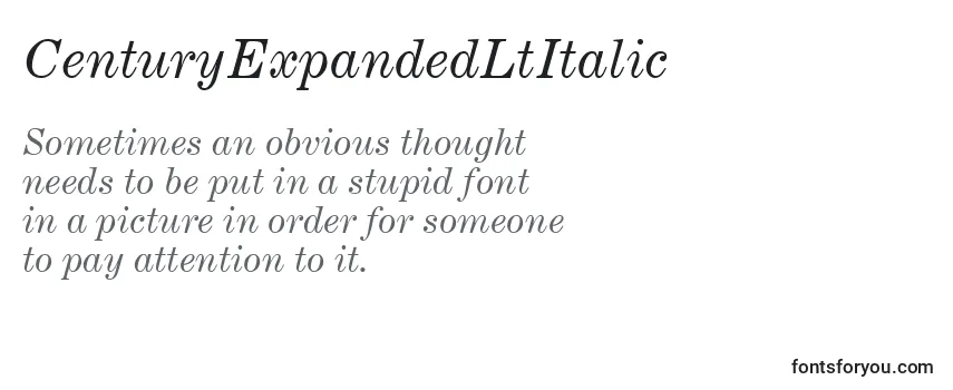 Review of the CenturyExpandedLtItalic Font