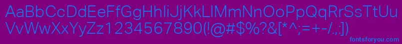 AktivgroteskcorpLight Font – Blue Fonts on Purple Background