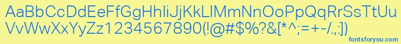 AktivgroteskcorpLight Font – Blue Fonts on Yellow Background