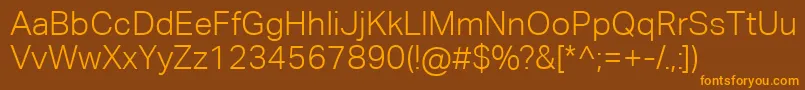 AktivgroteskcorpLight Font – Orange Fonts on Brown Background