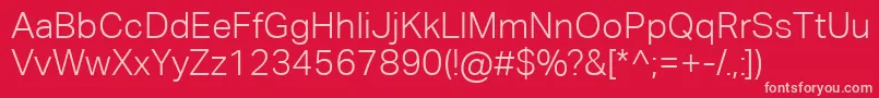 AktivgroteskcorpLight Font – Pink Fonts on Red Background