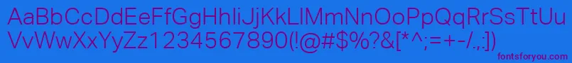 AktivgroteskcorpLight Font – Purple Fonts on Blue Background