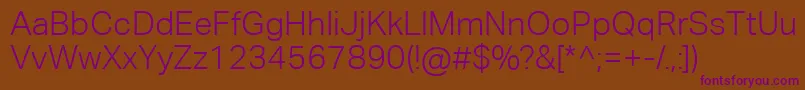 AktivgroteskcorpLight Font – Purple Fonts on Brown Background