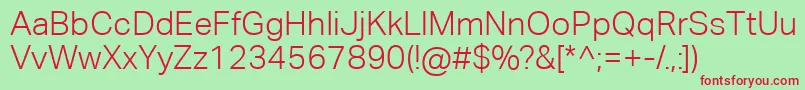 AktivgroteskcorpLight Font – Red Fonts on Green Background