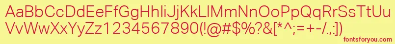 AktivgroteskcorpLight Font – Red Fonts on Yellow Background