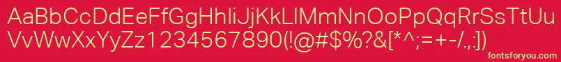 AktivgroteskcorpLight Font – Yellow Fonts on Red Background