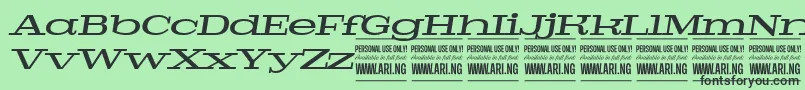 PigeonmediumitalPersonal Font – Black Fonts on Green Background