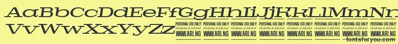 PigeonmediumitalPersonal Font – Black Fonts on Yellow Background