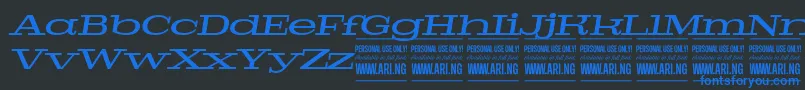 PigeonmediumitalPersonal Font – Blue Fonts on Black Background