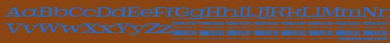 Шрифт PigeonmediumitalPersonal – синие шрифты на коричневом фоне