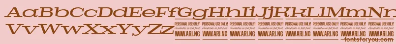 PigeonmediumitalPersonal Font – Brown Fonts on Pink Background