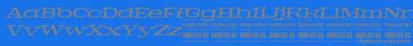 PigeonmediumitalPersonal Font – Gray Fonts on Blue Background