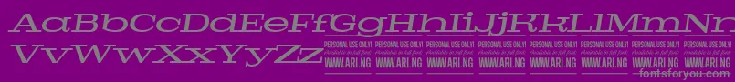 Czcionka PigeonmediumitalPersonal – szare czcionki na fioletowym tle