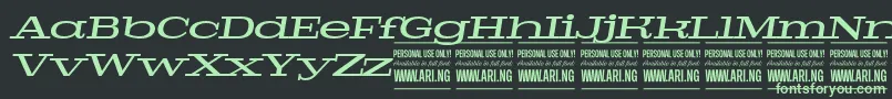 PigeonmediumitalPersonal Font – Green Fonts on Black Background