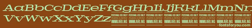 PigeonmediumitalPersonal Font – Green Fonts on Brown Background