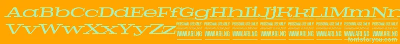 PigeonmediumitalPersonal Font – Green Fonts on Orange Background