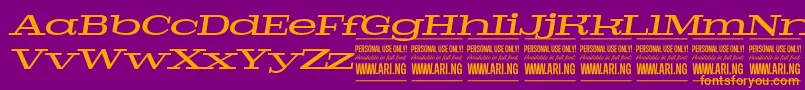 PigeonmediumitalPersonal Font – Orange Fonts on Purple Background